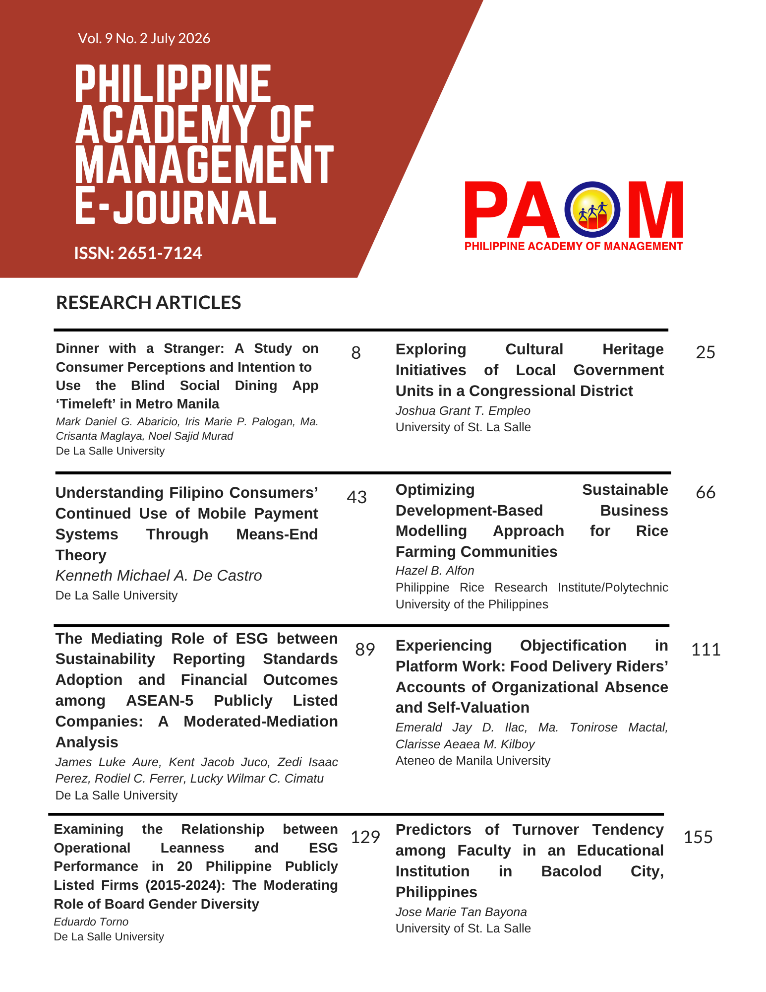 PAoM e-Journal Cover